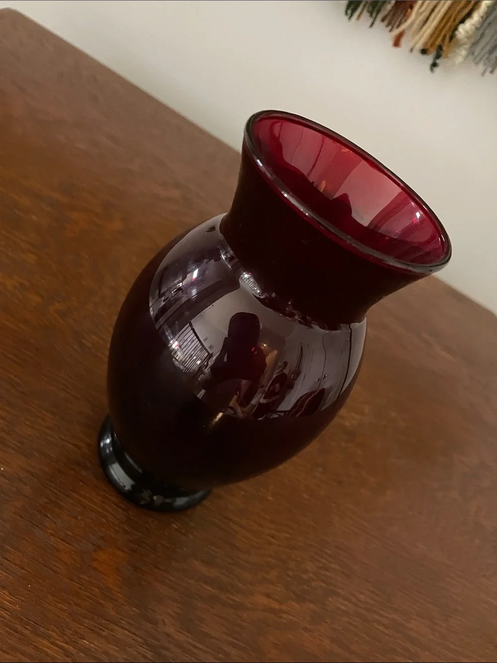 Deep red Glass Vase - Home Accents